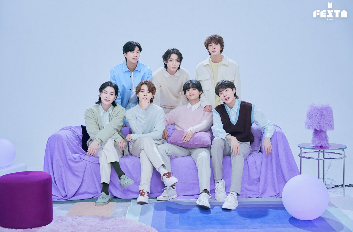 Bts with soft purple colors.