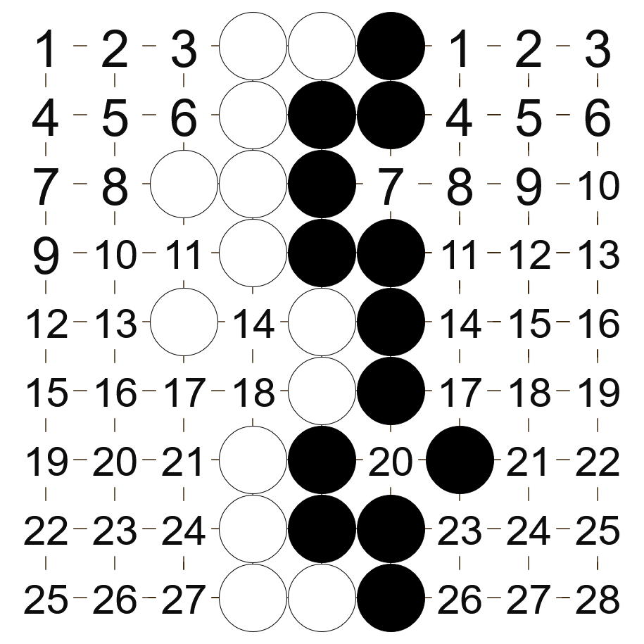 Diagram of a 9x9 go-board.